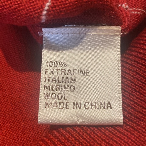 Patrick James Reserve Extra Fine Italian Merino Wool Windowpane Red Vest Sz XL - Picture 6 of 7